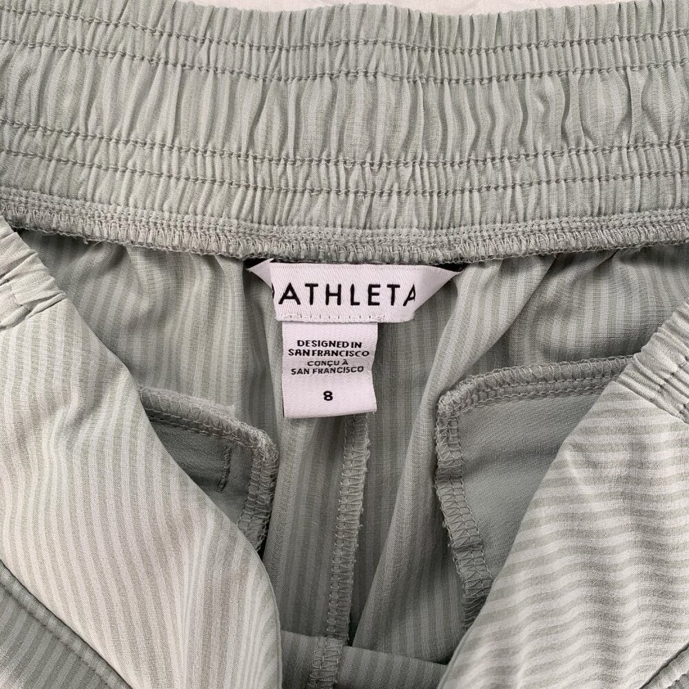 Athleta Brooklyn Green City Striped Joggers - Size 8 - Picture 3 of 5